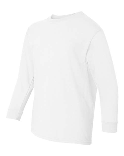 Gildan 5400B, Youth Heavy Cotton Long Sleeve T-shirt, White