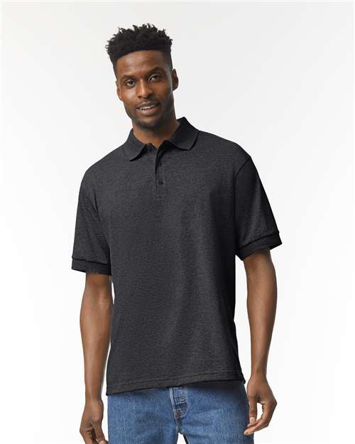 Gildan 8800 Unisex DryBlend® Jersey Polo Dark Heather Cotton Cotton-Poly Blend Jersey Midweight Moisture-Wicking Polos Polos & Knits Polyester Regular Fit Sport / Athletic Tear-Away Label Tops Womens Womens Tops