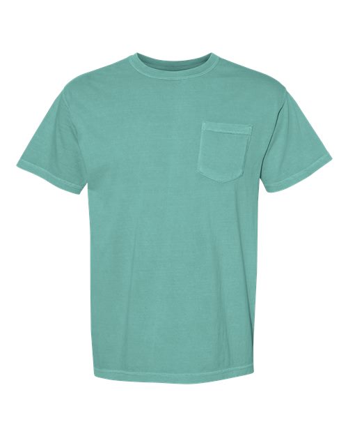Comfort Colors 6030, Unisex Garment-dyed Heavyweight Pocket T-shirt, Seafoam