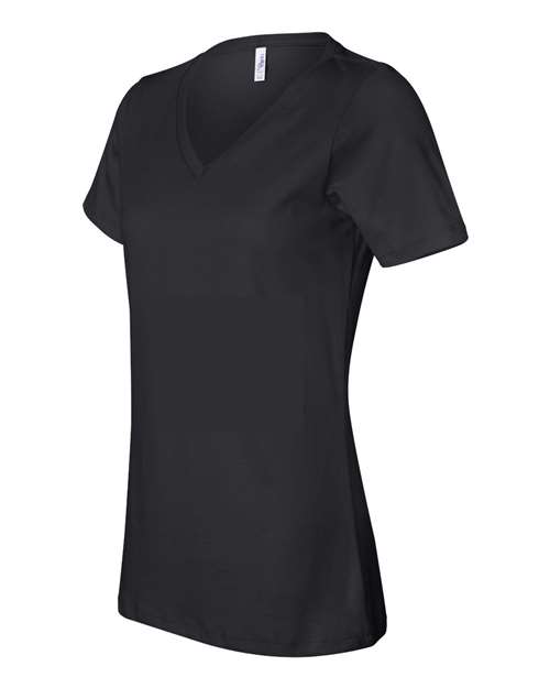 BELLA + CANVAS 6405, Women’s Relaxed Jersey V-neck Tee, Black
