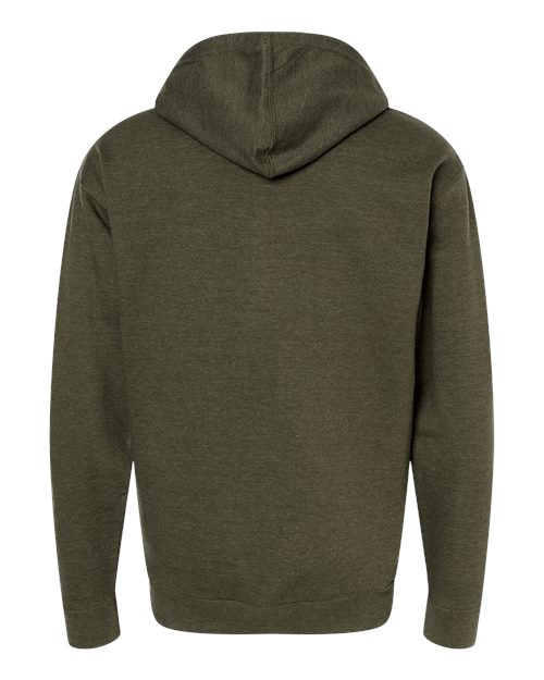 Independent Trading Co. SS4500Z, Unisex Midweight Full-zip Hooded Sweatshirt, Army Heather
