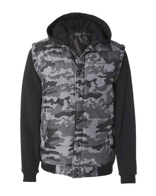 Men's Nylon Fleece Vest with Fleece Sleeves - Style 3321 Fleece Sleeves Vest Men's Nylon Vest Stylish Men's Outerwear Warm Nylon Fleece Vest