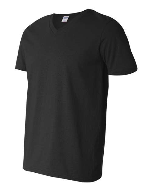 Gildan 64V00, Unisex Softstyle V-neck T-shirt, Black