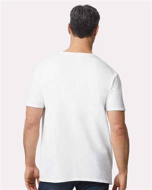 Gildan 64V00, Unisex Softstyle V-neck T-shirt, White