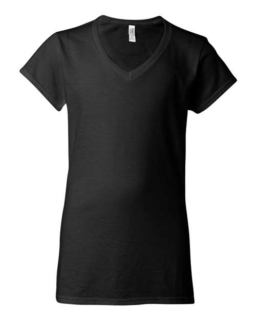 Gildan 64V00L, Women's Softstyle V-neck T-shirt, Black