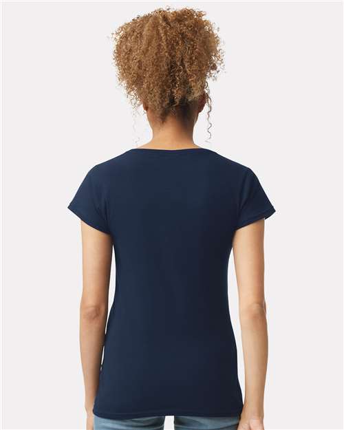 Gildan 64V00L, Women's Softstyle V-neck T-shirt, Navy
