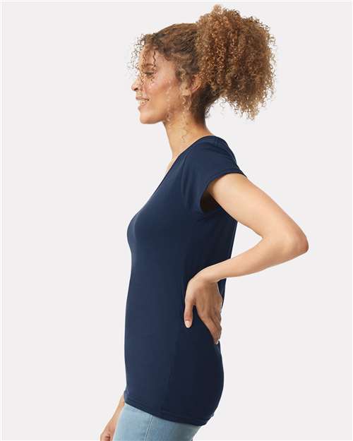 Gildan 64V00L, Women's Softstyle V-neck T-shirt, Navy