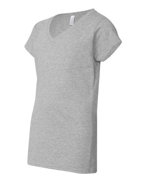 Gildan 64V00L, Women's Softstyle V-neck T-shirt, Sport Grey