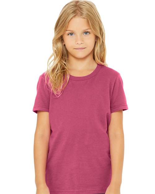 BELLA + CANVAS 3001Y, Youth Jersey Tee, Berry