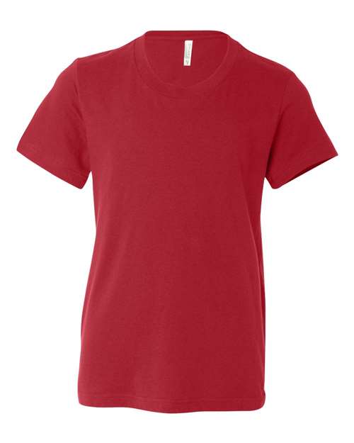 BELLA + CANVAS 3001Y, Youth Jersey Tee, Red