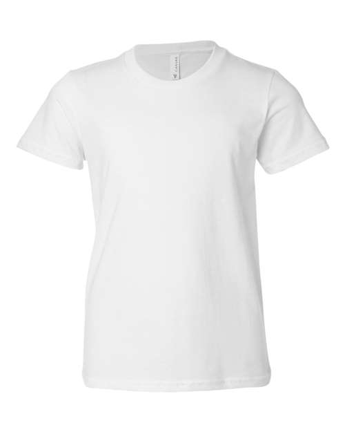 BELLA + CANVAS 3001Y, Youth Jersey Tee, White