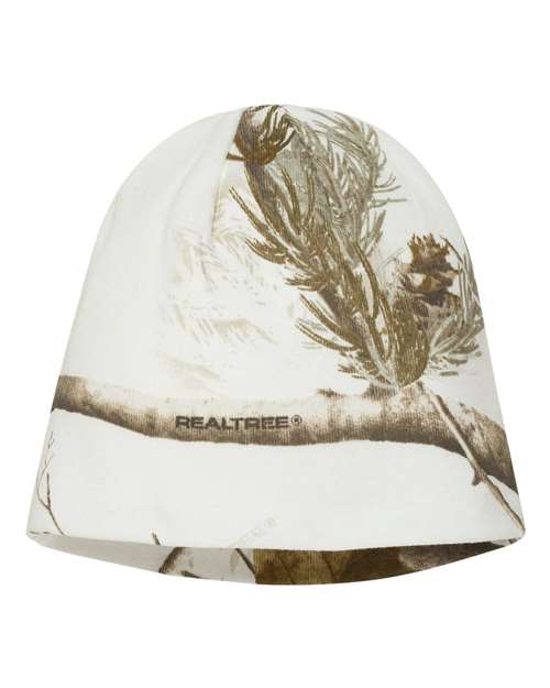Kati LCB08, 8" Licensed Camo Beanie, White Realtree AP