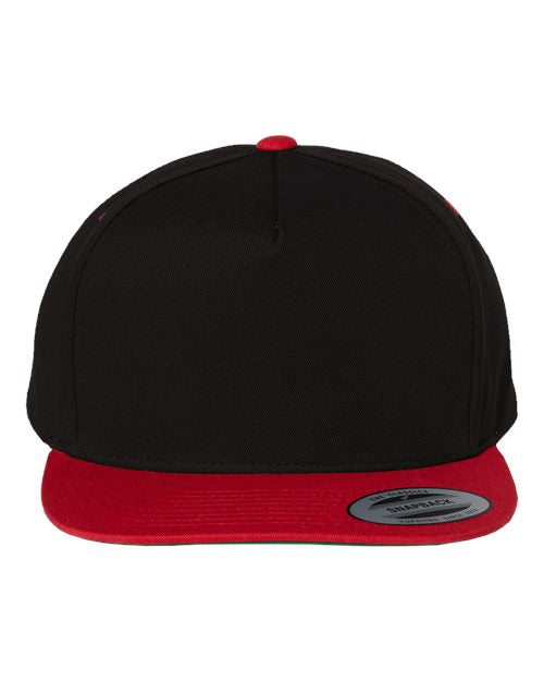 Five-Panel Cotton Twill Snapback Cap - - 2522 Black Red Adjustable 6007 63095 Adjustable Adult Company Store Hats Company Store Headwear Company Store Style Guide Cotton Cotton - 100% Cotton - Over 50% Fitness and Wellness Five-Panel Flat Bills Go To Fashion Hats Headwear High Profiles Mens & Unisex No Visible Logos One Size Open Backs School & Team Snapback Structured YP Classics