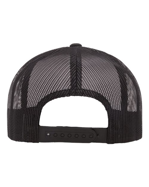 YP Classics 6006, Classic Five-panel Trucker Cap, Black/ White/ Black