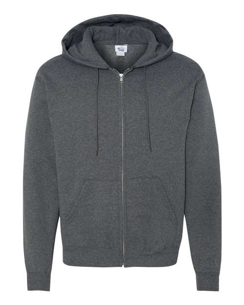 Champion S800, Unisex Powerblend Full-zip Hooded Sweatshirt, Charcoal Heather