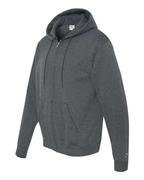 Champion S800, Unisex Powerblend Full-zip Hooded Sweatshirt, Charcoal Heather