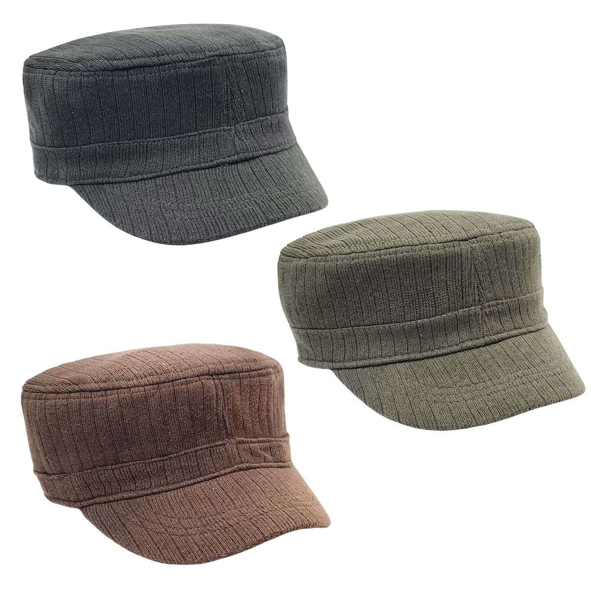 Cadet Cap -2011, Ribbed Knit, Multi-Coloured Military Cap