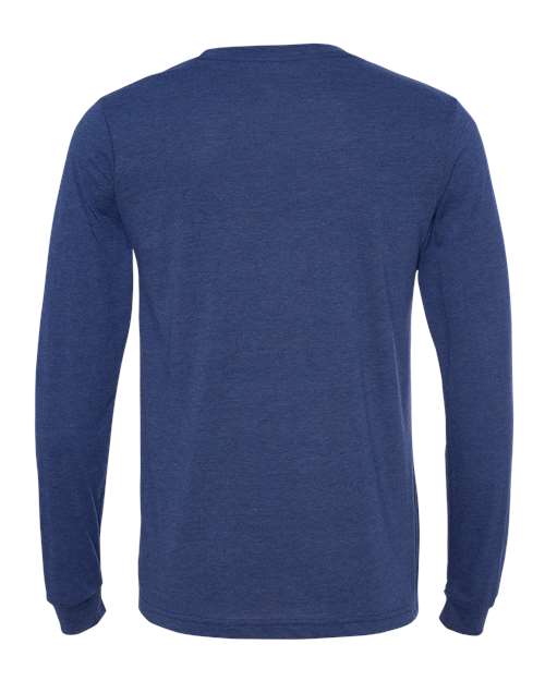 BELLA + CANVAS 3513, Unisex Triblend Long Sleeve Tee, Navy Triblend