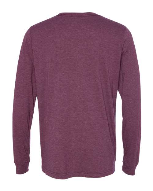BELLA + CANVAS 3513, Unisex Triblend Long Sleeve Tee, Maroon Triblend