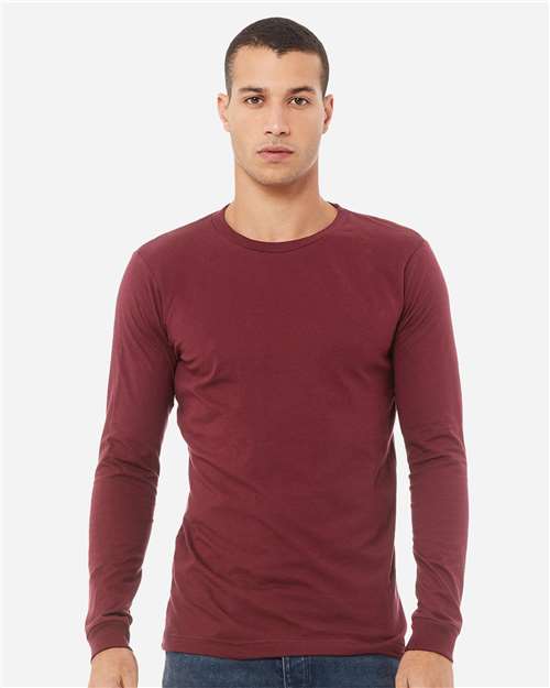 BELLA + CANVAS 3513, Unisex Triblend Long Sleeve Tee, Maroon Triblend