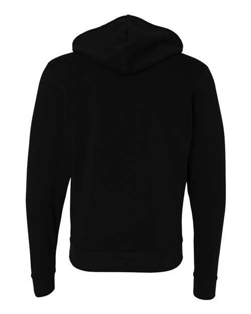 BELLA + CANVAS 3739, Unisex Sponge Fleece Full-zip Hoodie Sweatshirt, Black