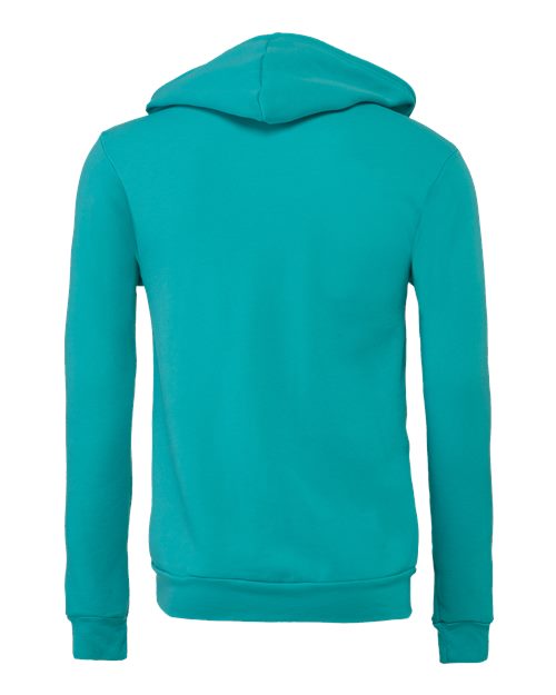 BELLA + CANVAS 3739, Unisex Sponge Fleece Full-zip Hoodie Sweatshirt, Teal