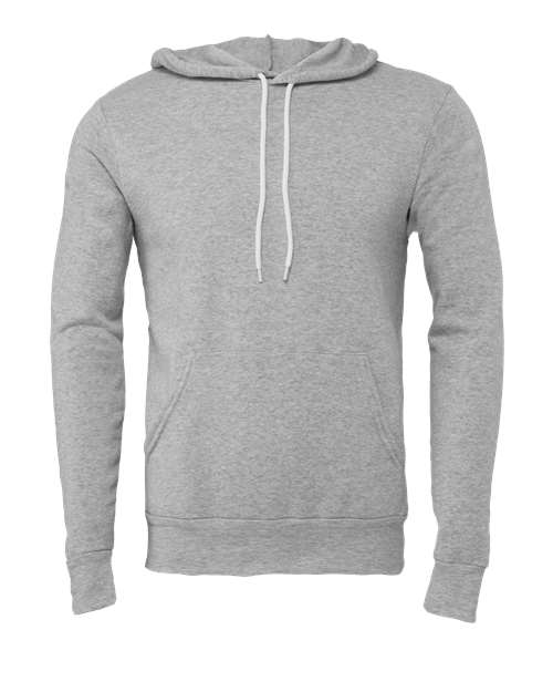 BELLA + CANVAS 3719, Unisex Sponge Fleece Hoodie Sweatshirt, Athletic Heather