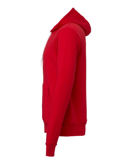 BELLA + CANVAS 3719, Unisex Sponge Fleece Hoodie Sweatshirt, Red