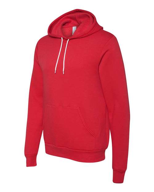 BELLA + CANVAS 3719, Unisex Sponge Fleece Hoodie Sweatshirt, Red