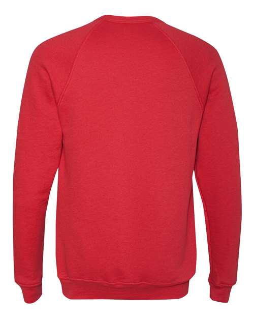 BELLA + CANVAS 3901, Unisex Sponge Fleece Raglan Crewneck Sweatshirt, Red