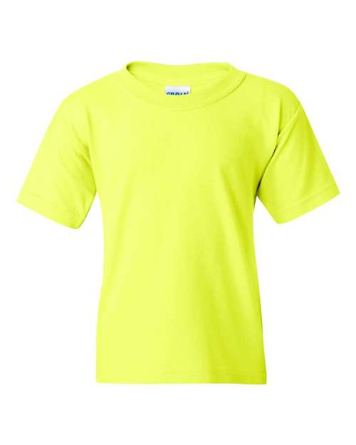 Gildan 5000B, Youth Heavy Cotton T-shirt, Safety Green