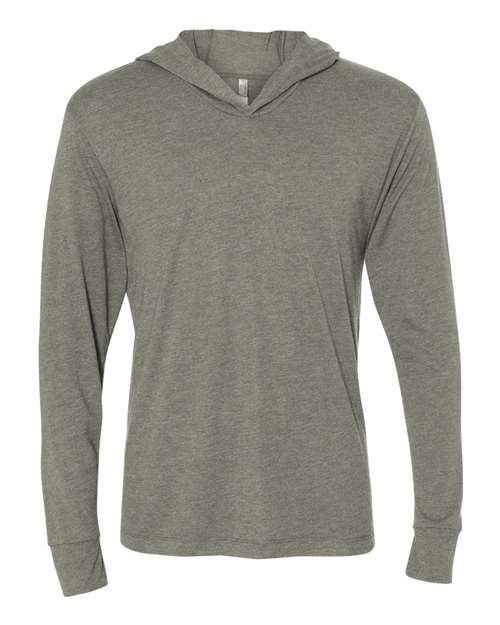 Unisex Triblend Hooded Long Sleeve Pullover T-Shirt - - 3222 Venetian Grey XS 4-4.9 oz 6021 82018 Adult Athletics Best Selling Brands Blends CA New ab Cotton Cotton - Combed Cotton - Ringspun Fashion T-Shirts Fitted Garment Washed Go To Fashion Hooded Jersey Light (Under 5 oz) Long Sleeves Mens & Unisex Next Level Next Level Triblend and Sueded No Visible Logos Polyester Pullovers Rayon Side Seams T-Shirts T-Shirts - Long Sleeve Tagged Tops Triblends Unisex