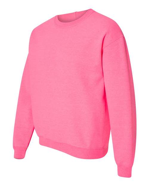 Gildan 18000, Unisex Heavy Blend Crewneck Sweatshirt, Safety Pink