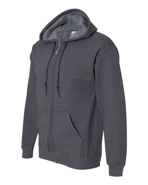 Gildan 18600, Unisex Heavy Blend Full-zip Hooded Sweatshirt, Dark Heather