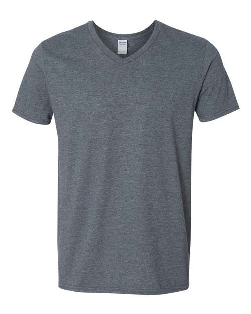 Gildan 64V00, Unisex Softstyle V-neck T-shirt, Dark Heather