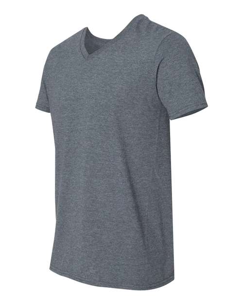 Gildan 64V00, Unisex Softstyle V-neck T-shirt, Dark Heather