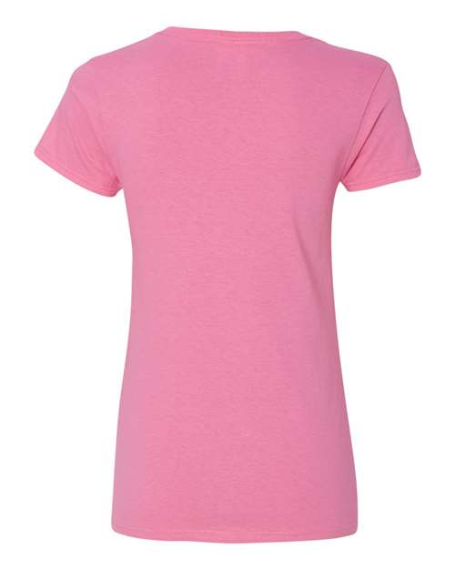 Gildan 5V00L, Women's Heavy Cotton V-neck T-shirt, Azalea