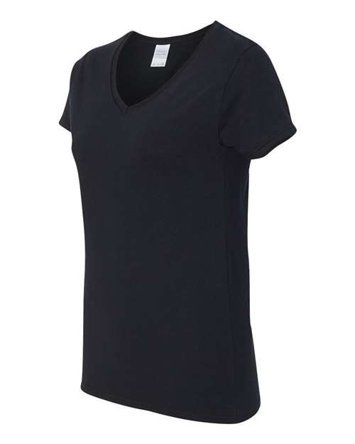 Gildan 5V00L, Women's Heavy Cotton V-neck T-shirt, Black