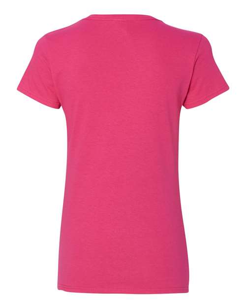 Gildan 5V00L, Women's Heavy Cotton V-neck T-shirt, Heliconia