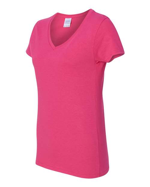 Gildan 5V00L, Women's Heavy Cotton V-neck T-shirt, Heliconia