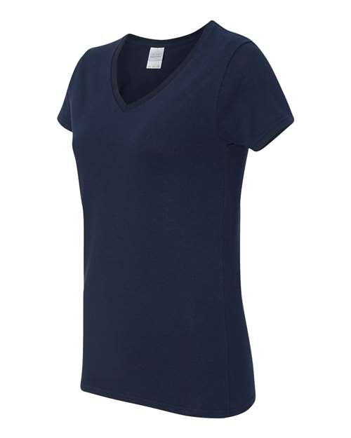 Gildan 5V00L, Women's Heavy Cotton V-neck T-shirt, Navy