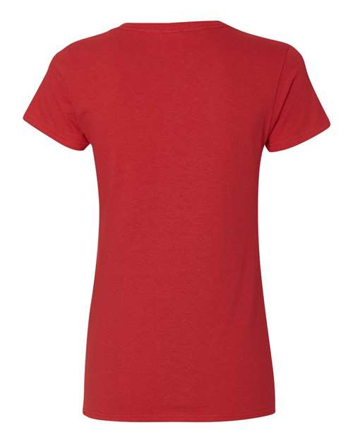 Gildan 5V00L, Women's Heavy Cotton V-neck T-shirt, Red