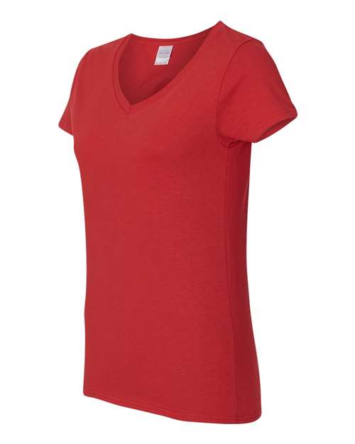 Gildan 5V00L, Women's Heavy Cotton V-neck T-shirt, Red