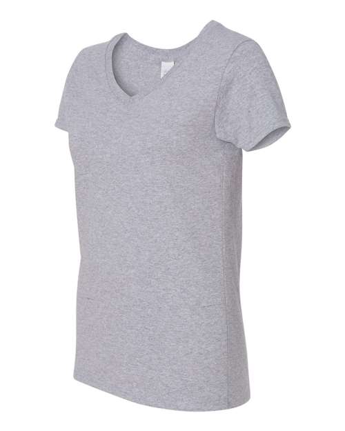 Gildan 5V00L, Women's Heavy Cotton V-neck T-shirt, Sport Grey