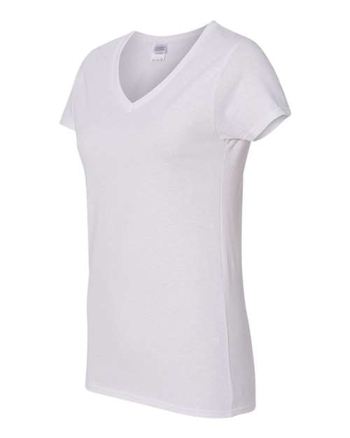 Gildan 5V00L, Women's Heavy Cotton V-neck T-shirt, White