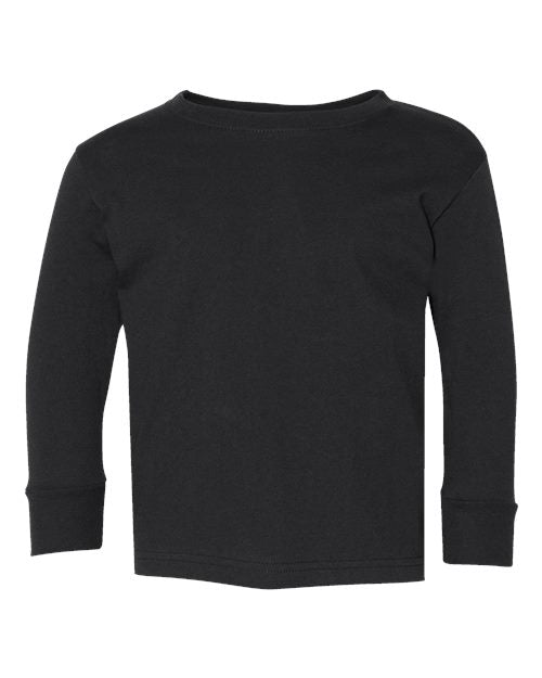 Rabbit Skins 3302, Toddler Fine Jersey Long Sleeve Tee, Black