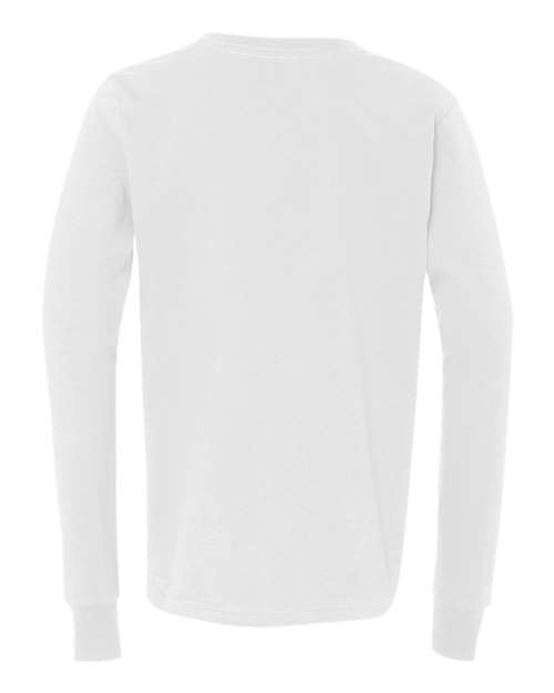BELLA + CANVAS 3501Y, Youth Jersey Long Sleeve Tee, White