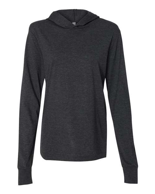 BELLA + CANVAS 3512, Unisex Jersey Hooded Long Sleeve Tee, Charcoal Black Triblend