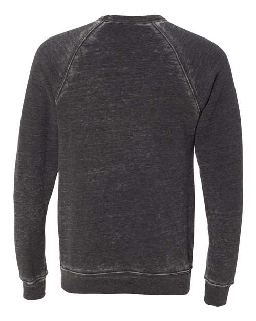 BELLA + CANVAS 3901, Unisex Sponge Fleece Raglan Crewneck Sweatshirt, Grey Acid Wash