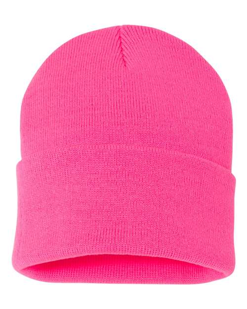 Sportsman SP12, 12" Solid Cuffed Beanie, Neon Pink